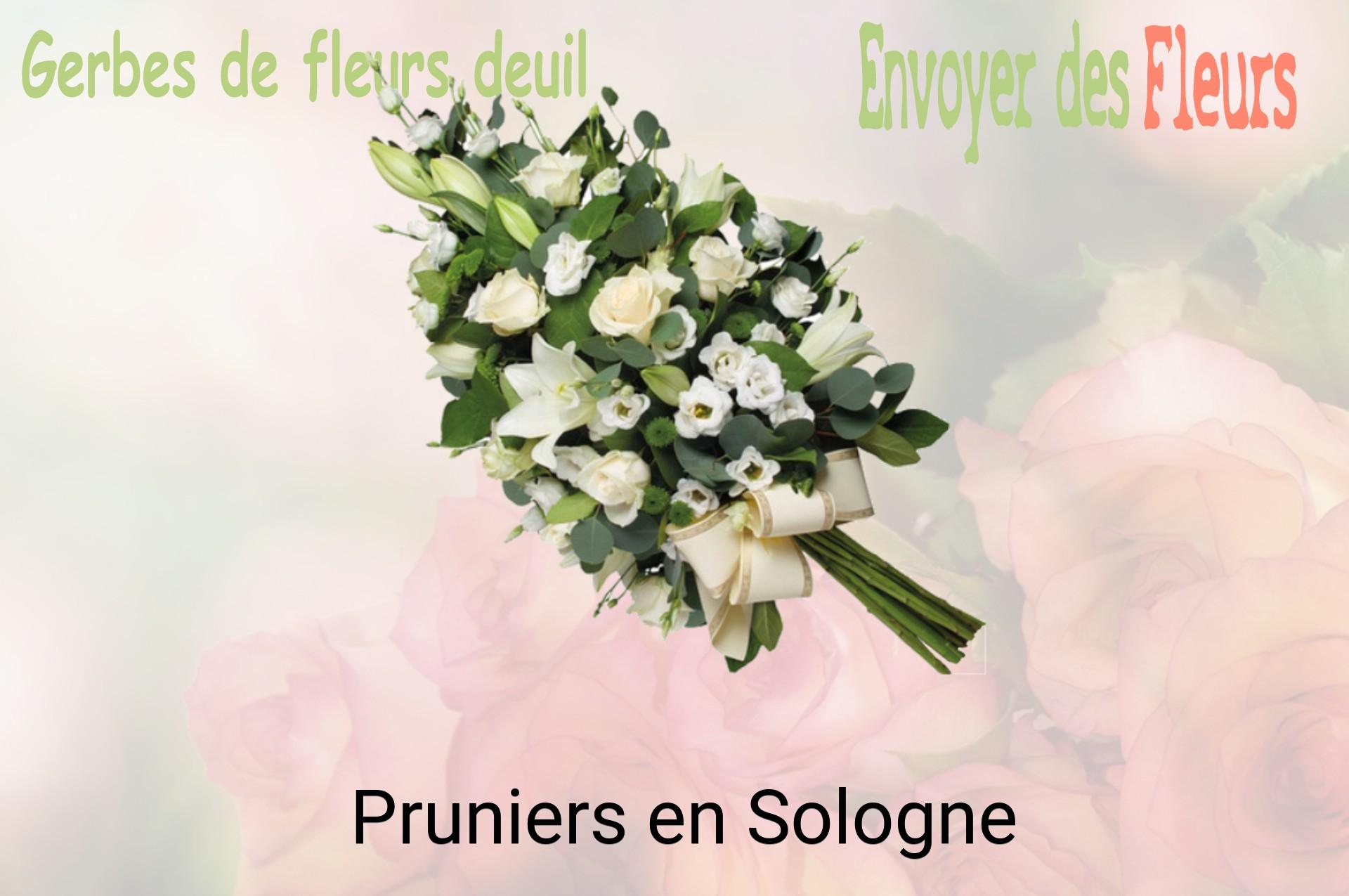 Gerbe de fleurs de deuil livrée à Pruniers-en-Sologne